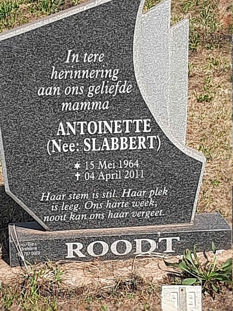 ROODT Antoinette nee SLABBERT 1964-2011