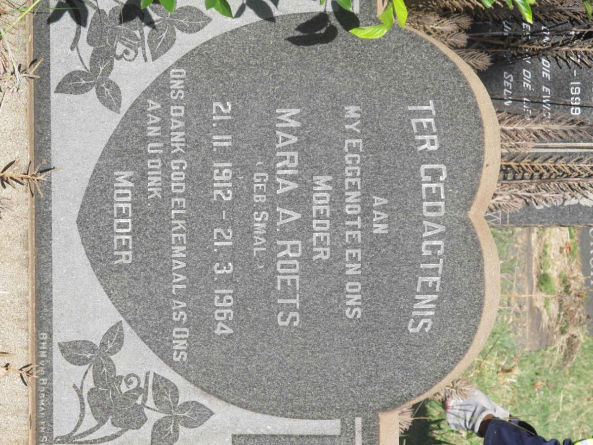 ROETS Maria A. nee SMAL 1912-1964