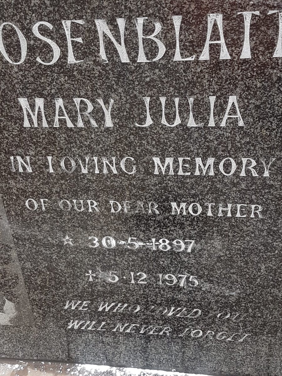 ROSENBLATT Mary Julia 1897-1975