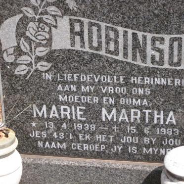 ROBINSON Marie Martha 1938-1983