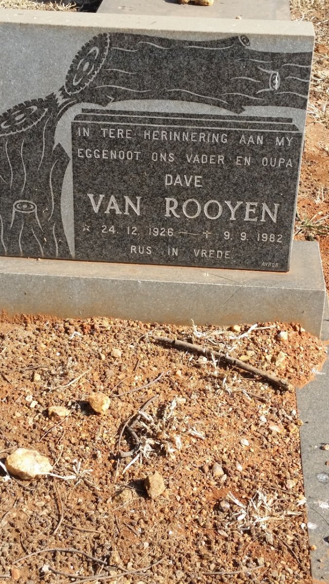 ROOYEN Dave, van 1926-1982