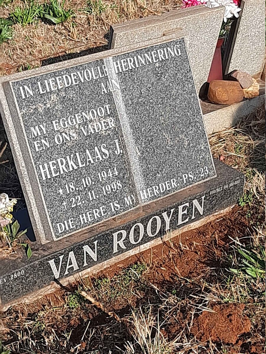 ROOYEN Herklaas J., van 1944-1998