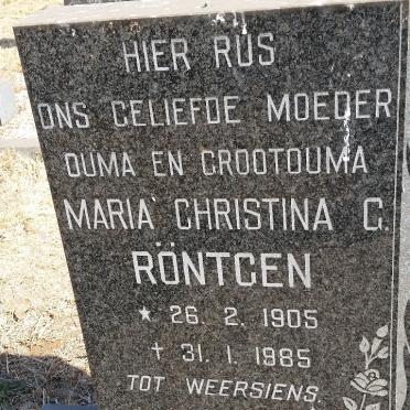 RÖNTGEN Maria Christina C. 1905-1985