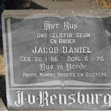 RENSBURG Jacob Daniel, J.v. 1956-1975