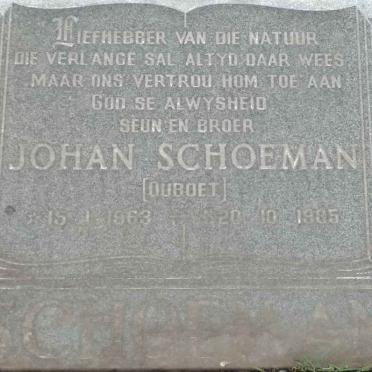SCHOEMAN Johan 1963-1985