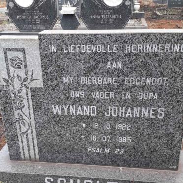 SCHOLTZ Wynand Johannes 1922-1985