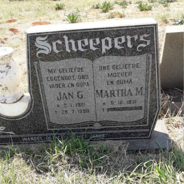 SCHEEPERS Jan G. 1921-1998 &amp; Martha M. 1931-