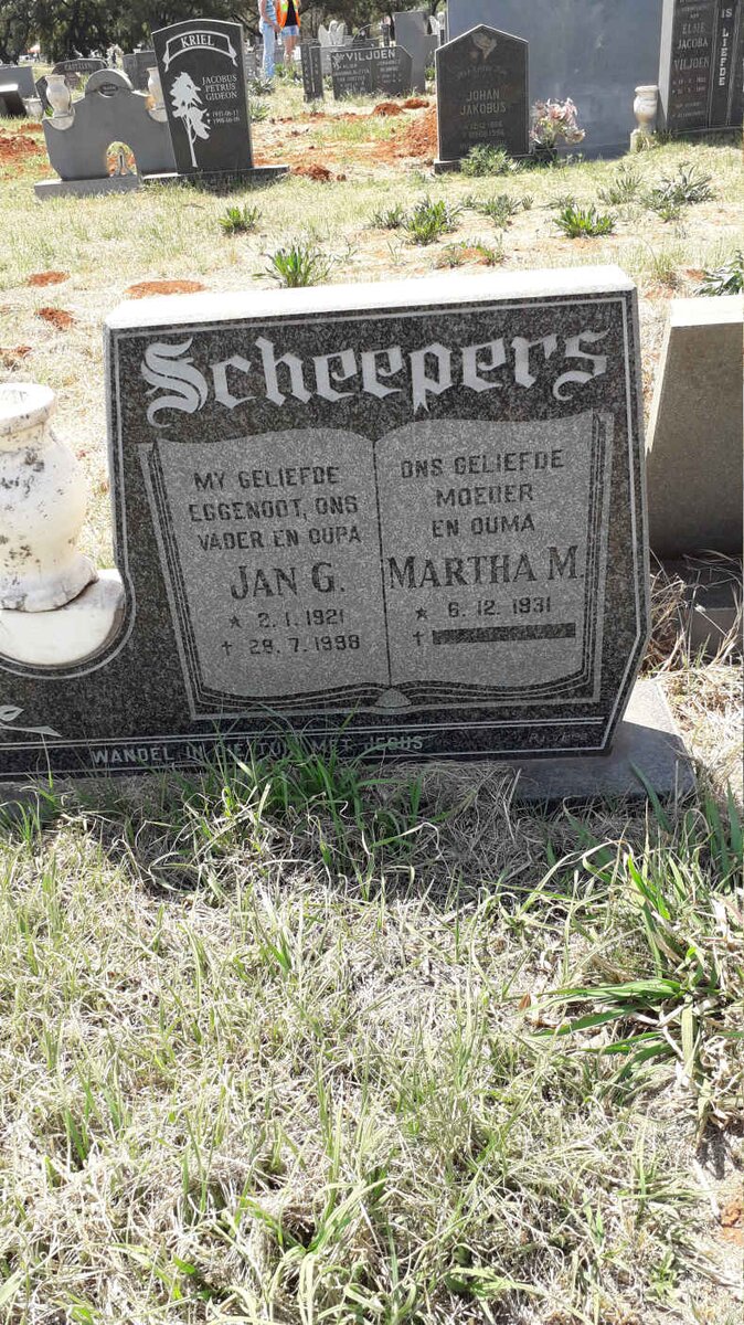 SCHEEPERS Jan G. 1921-1998 &amp; Martha M. 1931-