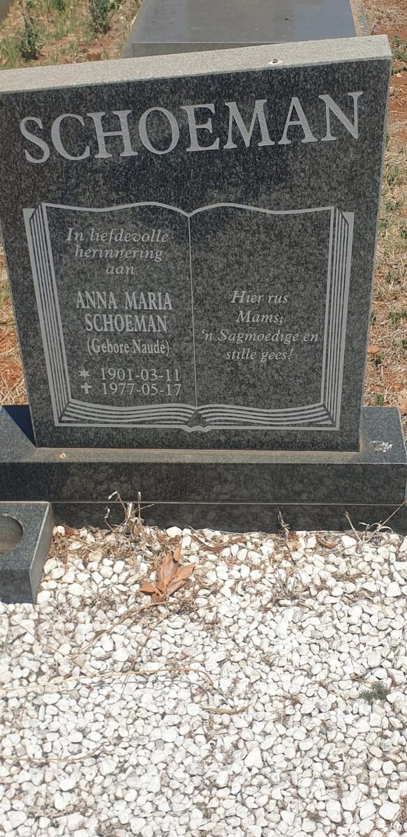 SCHOEMAN Anna Maria nee NAUDE 1901-1977