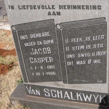 SCHALKWYK Jacob Casper, van 1910-1986