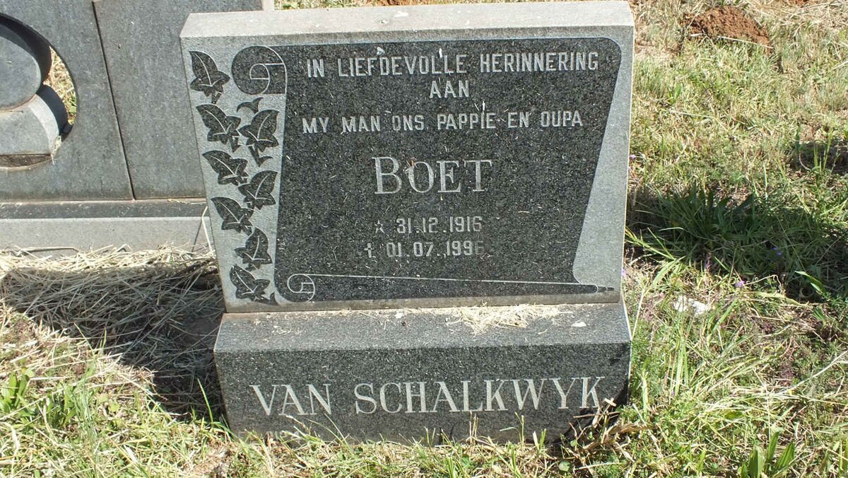 SCHALKWYK Boet, van 1916-1996