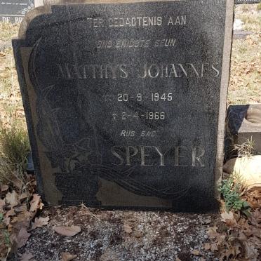 SPEYER Matthys Johannes 1945-1966