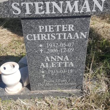STEINMAN Pieter Christiaan 1932-2006 &amp; Anna Aletta 1935-