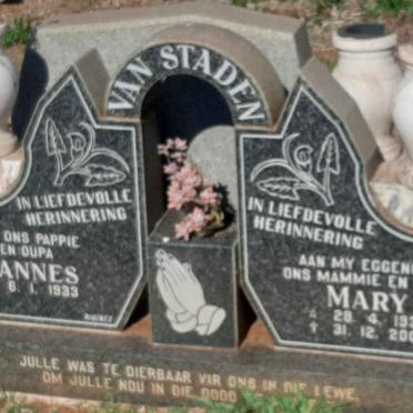 STADEN Hannes, van 1933-  & Mary 1932-2000