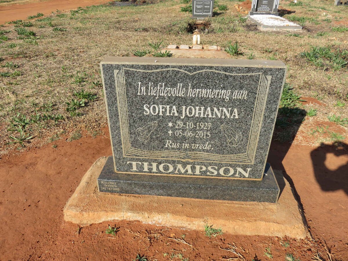 THOMPSON Sofia Johanna 1927-2015