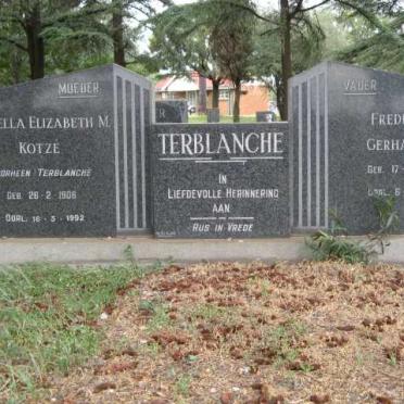 TERBLANCHE Frederick Gerhardus 1903-1952 &amp; KOTZE Isabella Elizabeth M. formerly TERBLANCHE 1906-1992