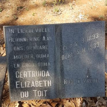 TOIT Gertruida Elizabeth, du 1893-1983