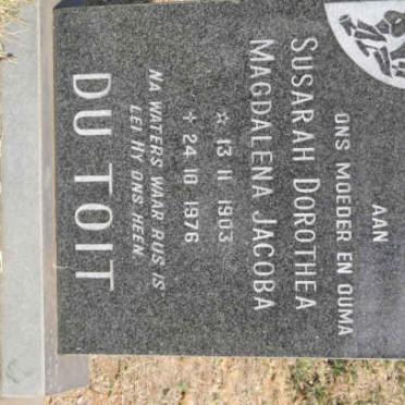 TOIT Susarah Dorothea Magdalena Jacoba, du 1903-1976