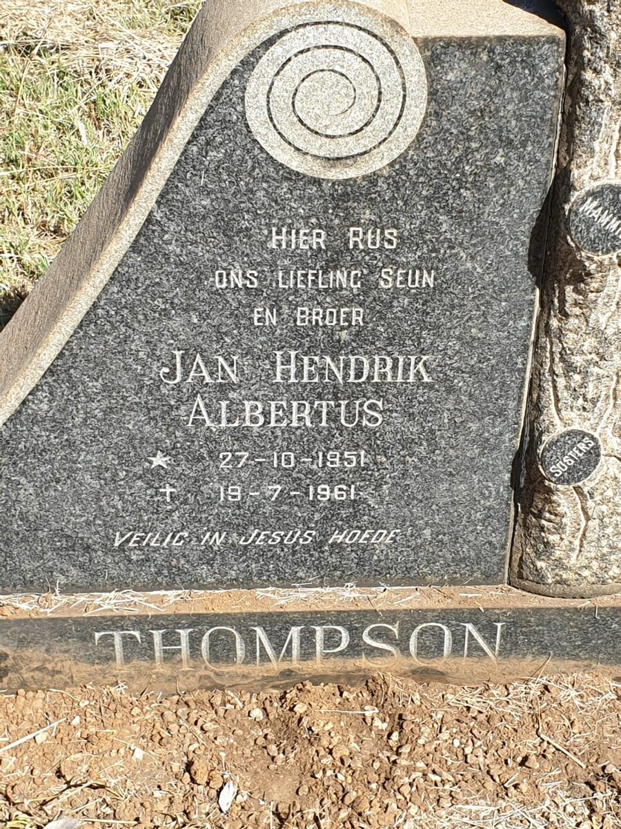 THOMPSON Jan Hendrik Albertus 1951-1961