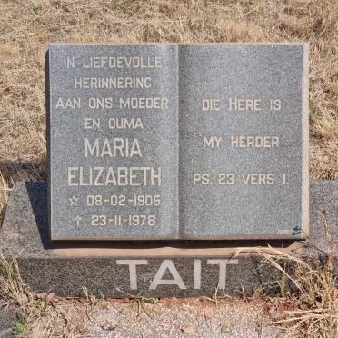 TAIT Maria Elizabeth 1905-1978