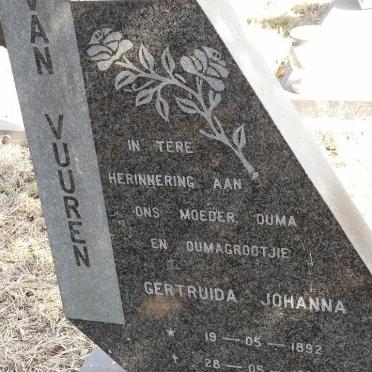 VUUREN Gertruida Johanna, van 1892-1984