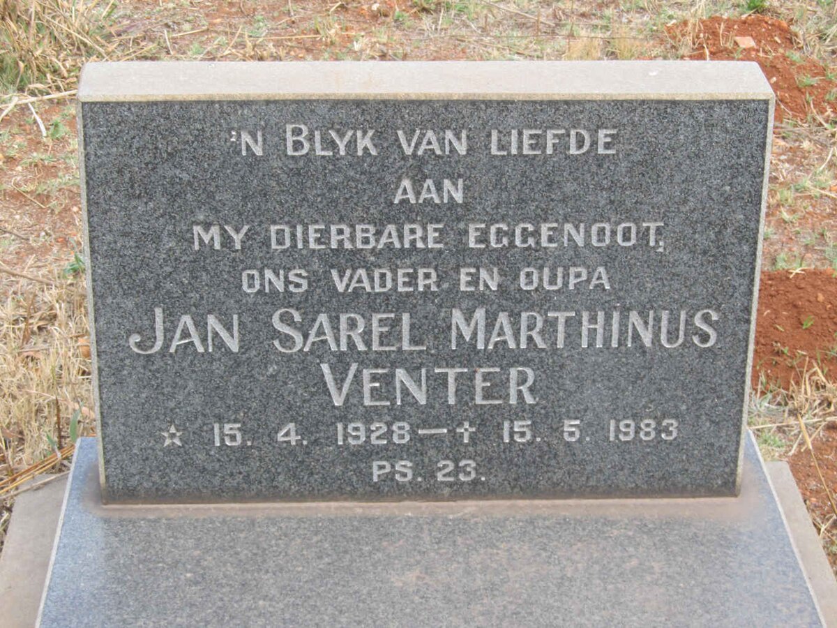 VENTER Jan Sarel Marthinus 1928-1983