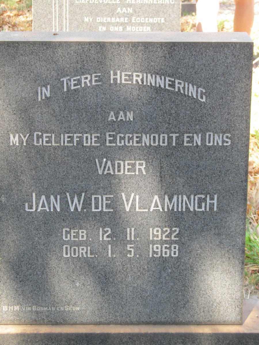 VLAMINGH Jan W., de 1922-1968