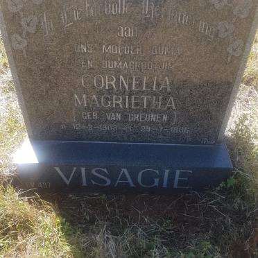 VISAGIE Cornelia Magrietha nee VAN GREUNEN 1903-1986