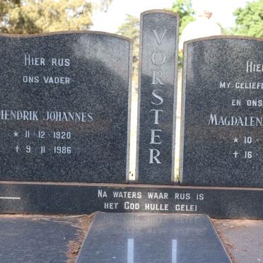 VORSTER Hendrik Johannes 1920-1986 & Magdalena Francina 1923-1969