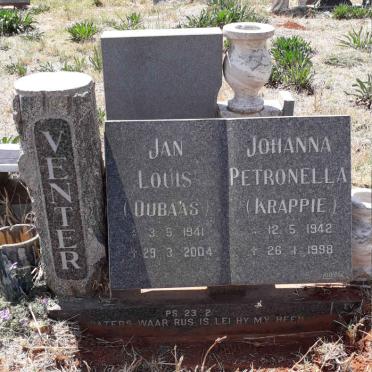 VENTER Jan Louis 1941-2004 &amp; Johanna Petronella 1942-1998