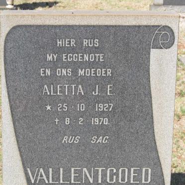 VALLENTGOED Aletta J.E. 1927-1970