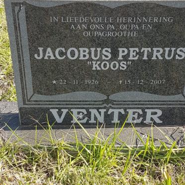 VENTER Jacobus Petrus 1926-2007