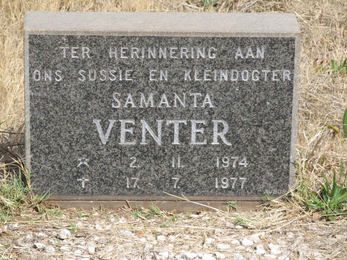 VENTER Sydney 1943-1977 &amp; Leontina 1947-1977 :: VENTER Samanta 1974-1977