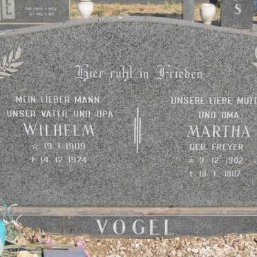 VOGEL Wilhelm 1909-1974 &amp; Martha FREYER 1902-1987 :: VOGEL Rudi 1930-1995
