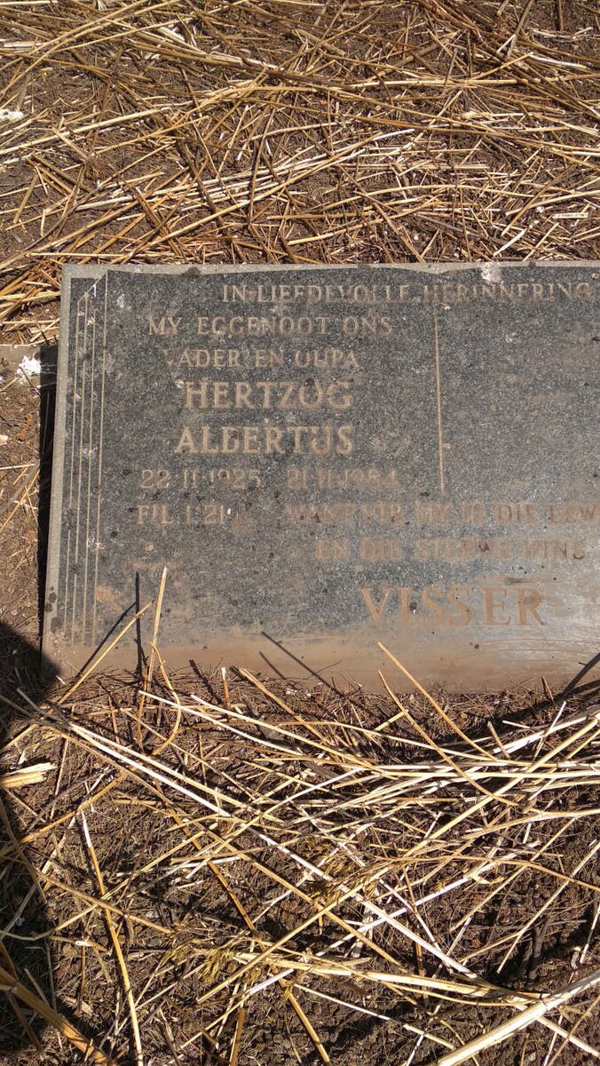 VISSER Hertzog Albertus 1925-1984