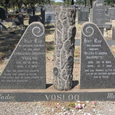 VOSLOO Gerhardus Johannes 1920-1970 &amp; Helena Claudina SCHUTTE 1922-1998
