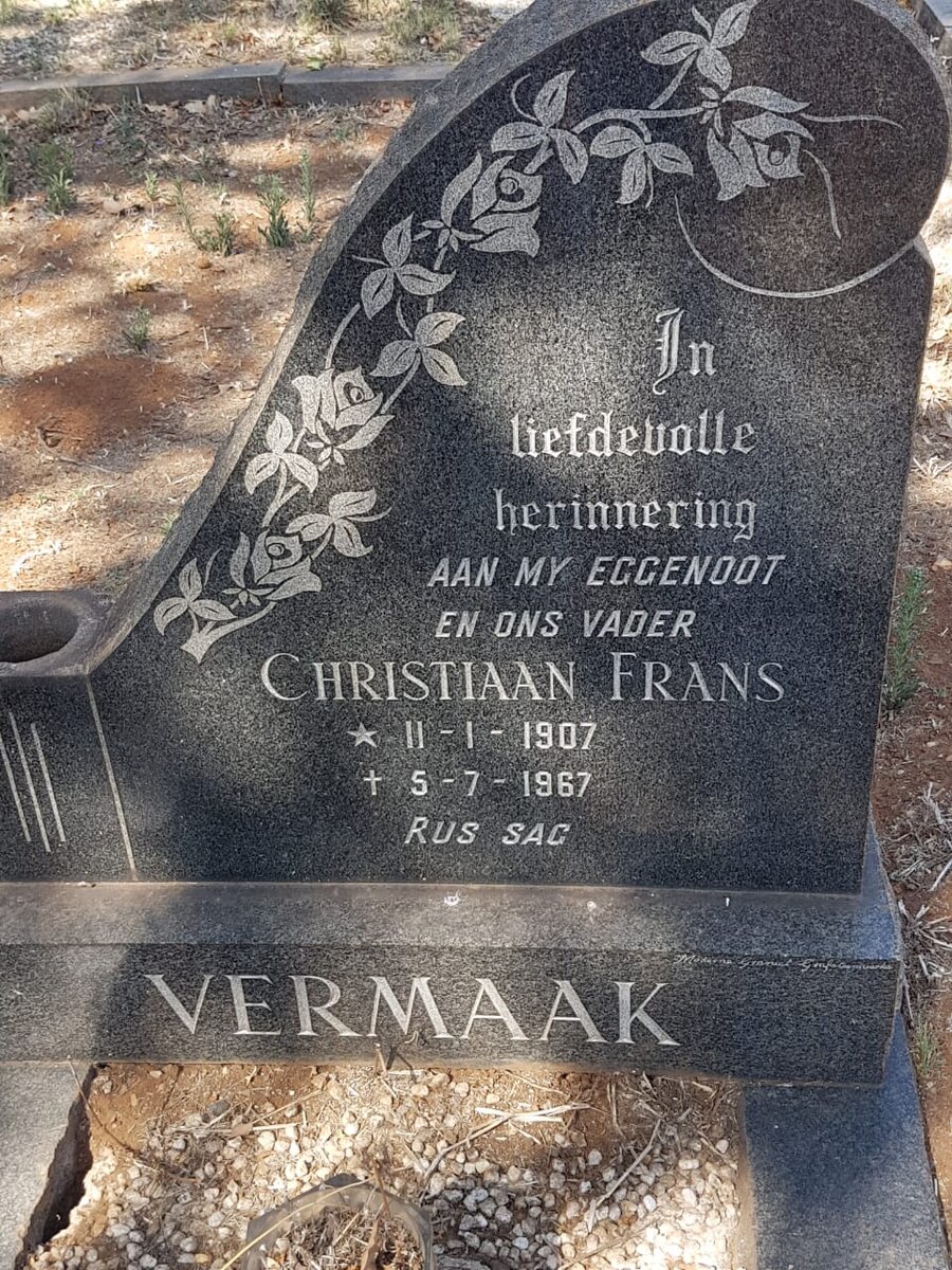 VERMAAK Christiaan Frans 1907-1967