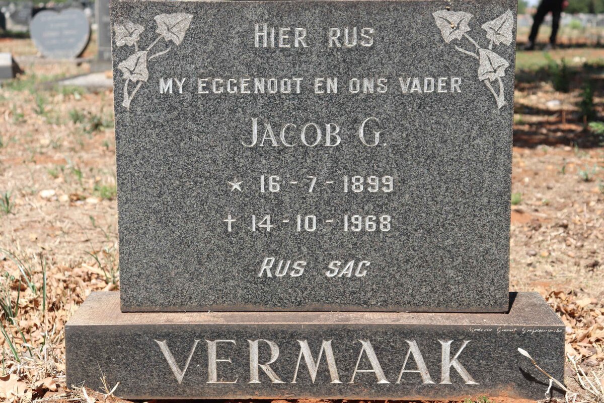 VERMAAK Jacob G. 1899-1968