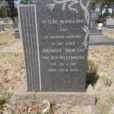 WESTHUIZEN Johannes Nicolaas, van der 1911-1970