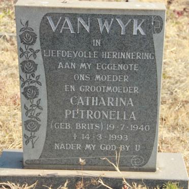 WYK Catharina Petronella, van nee BRITS 1940-1993