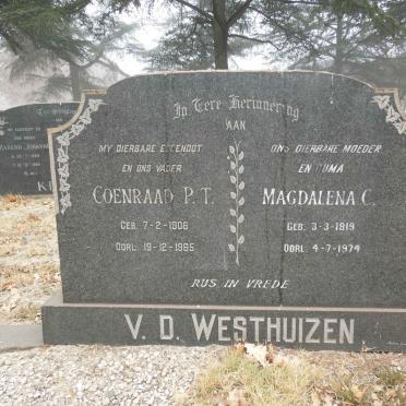 WESTHUIZEN Coenraad P.T., v.d. 1906-1965 &amp; Magdalena C. 1919-1974