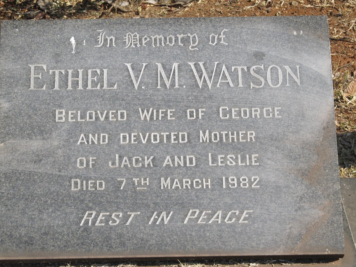 WATSON Ethel V.M. -1982