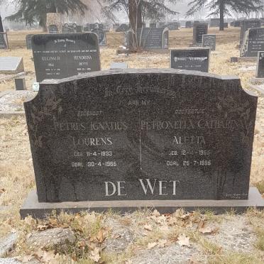 WET Petrus Ignatius Lourens, de 1933-1965 :: DE WET Petronella Catharina Aletta 1965-1965