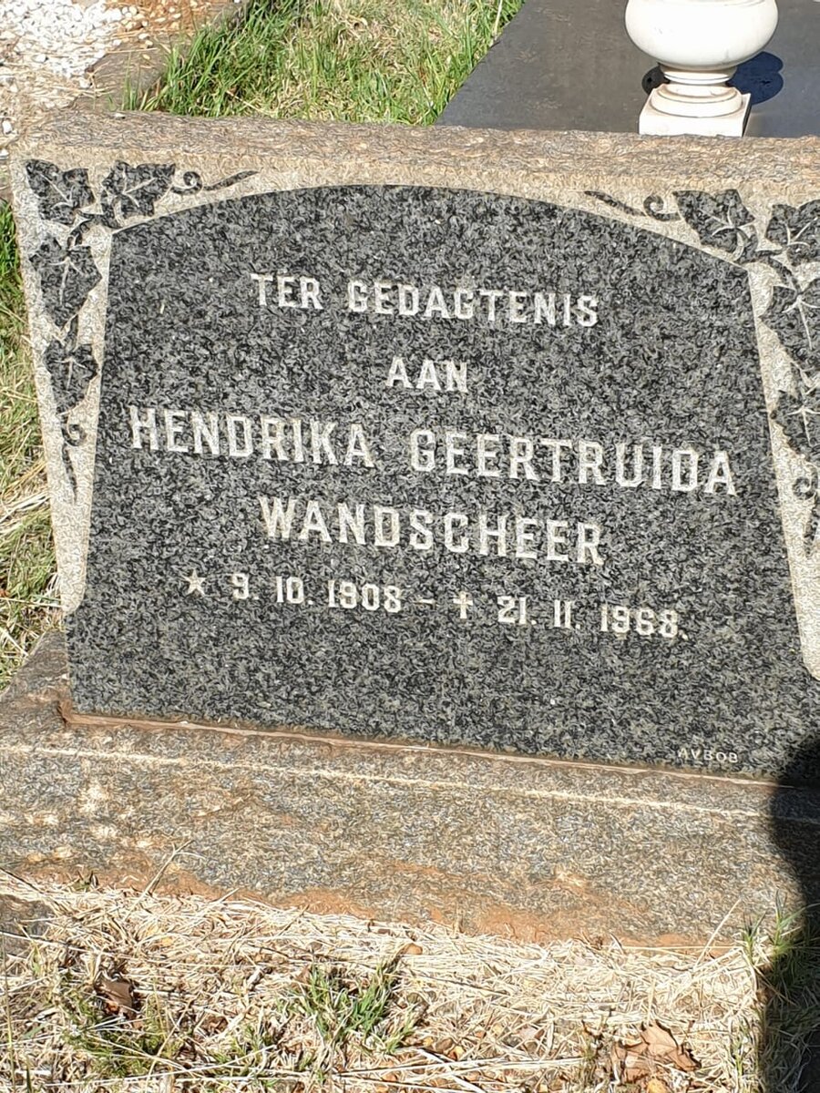 WANDSCHEER Hendrika Geertruida 1908-1968