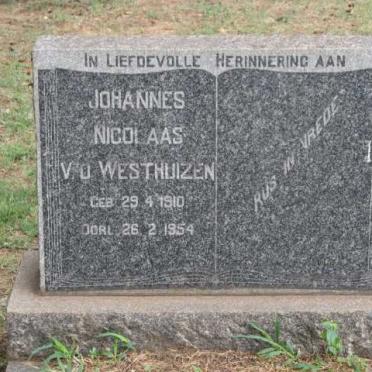 WESTHUIZEN Johannes Nicolaas, van der 1910-1954