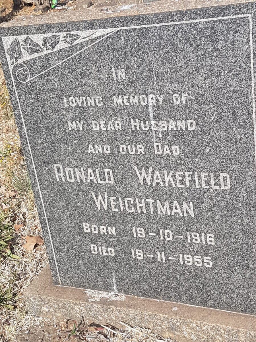 WEIGHTMAN Ronald Wakefield 1916-1955