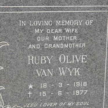 WYK Gert Jacobus, van 1913-1989 &amp; Ruby Olive 1918-1977