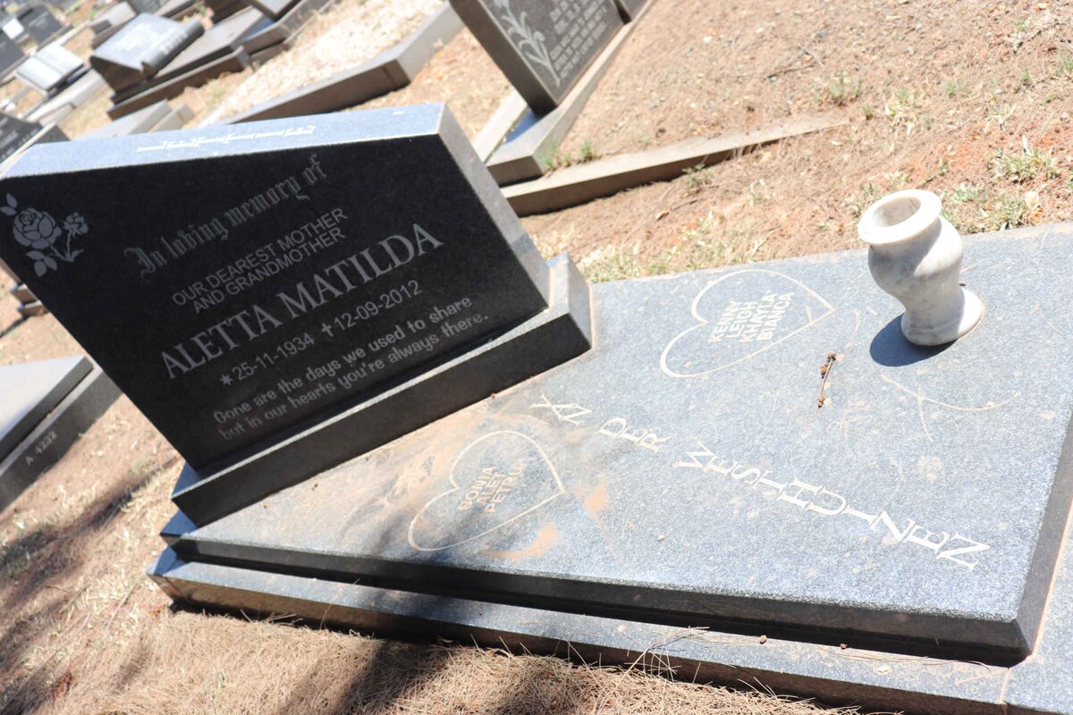 WESTHUIZEN Aletta Matilda, van der 1934-2012