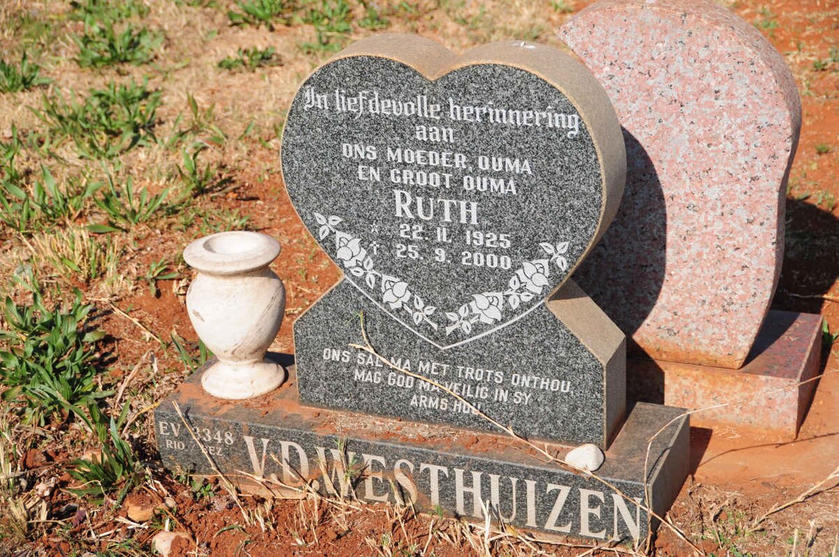 WESTHUIZEN Ruth, v.d. 1925-2000