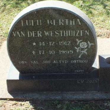 WESTHUIZEN Lulu Bertha, van der 1912-1995
